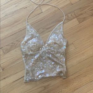 Gold sequins top from Venus